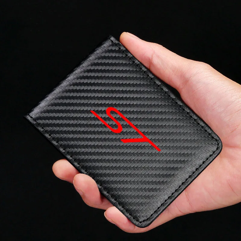 

Carbon Fiber Car Driver License Bag ID Card Holder Wallet Credit Card Bag for Fiesta Mondeo ST LINE Fusion Edge Car Accsesories