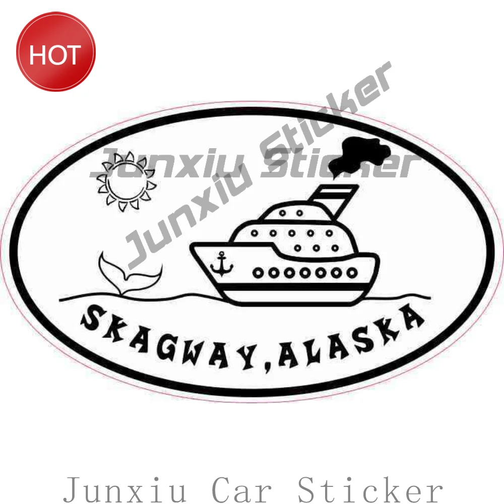 Oval Cruise Ship Skagway Alaska Car Sticker Novelty Decal For Rear Window Travel Souvenir Decoration Automotive Accessories