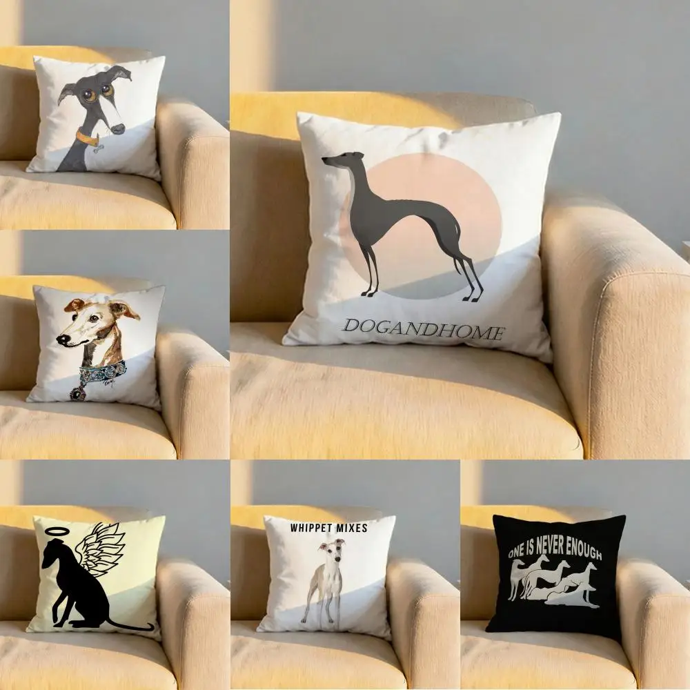

Derp Whippet Cute Cushion Cover Soft Reversible & Durable Pillow Cover – Multi-Scene Use for Home & Car Daily Comfort