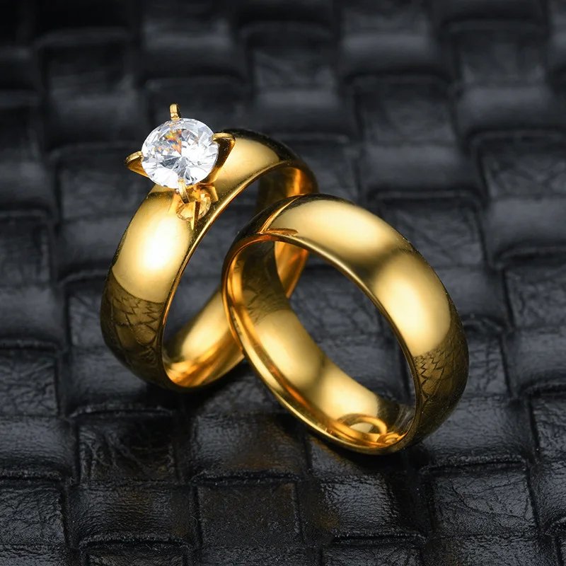 Fashion Luxury Engagement Ring Micro Inlaid Zircon Anniversary Jewelry Gift for Men Women Romantic Couples Valentine's Day Gift