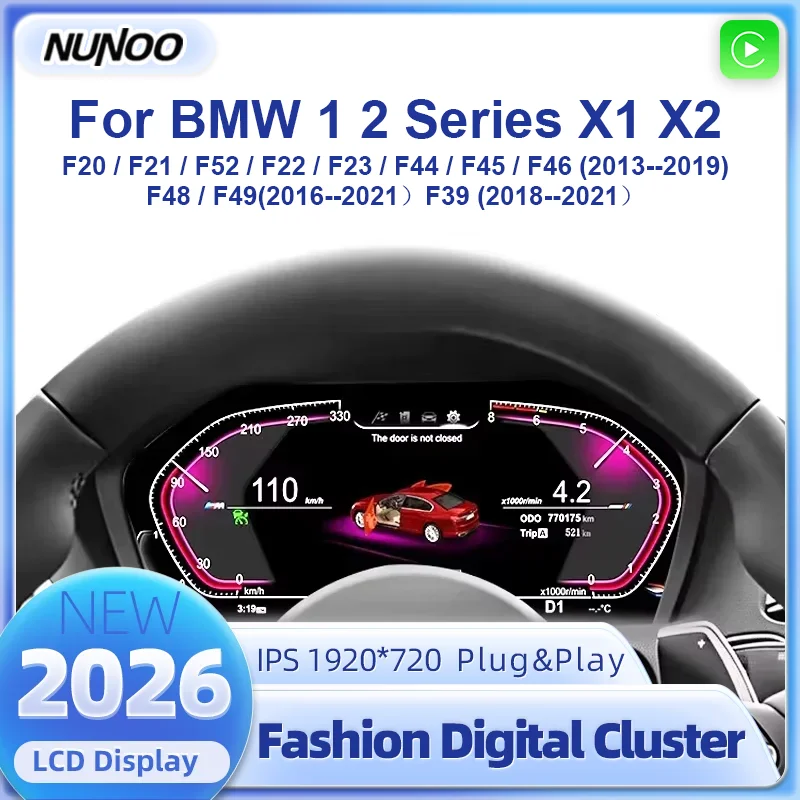 Image of Digitales Kombiinstrument für BMW 1er 2er Serie F20 F21 F52 F22 F23 F44 F45 F46 X1 F48 F49 X2-F39 Tachometer Armaturenbrett