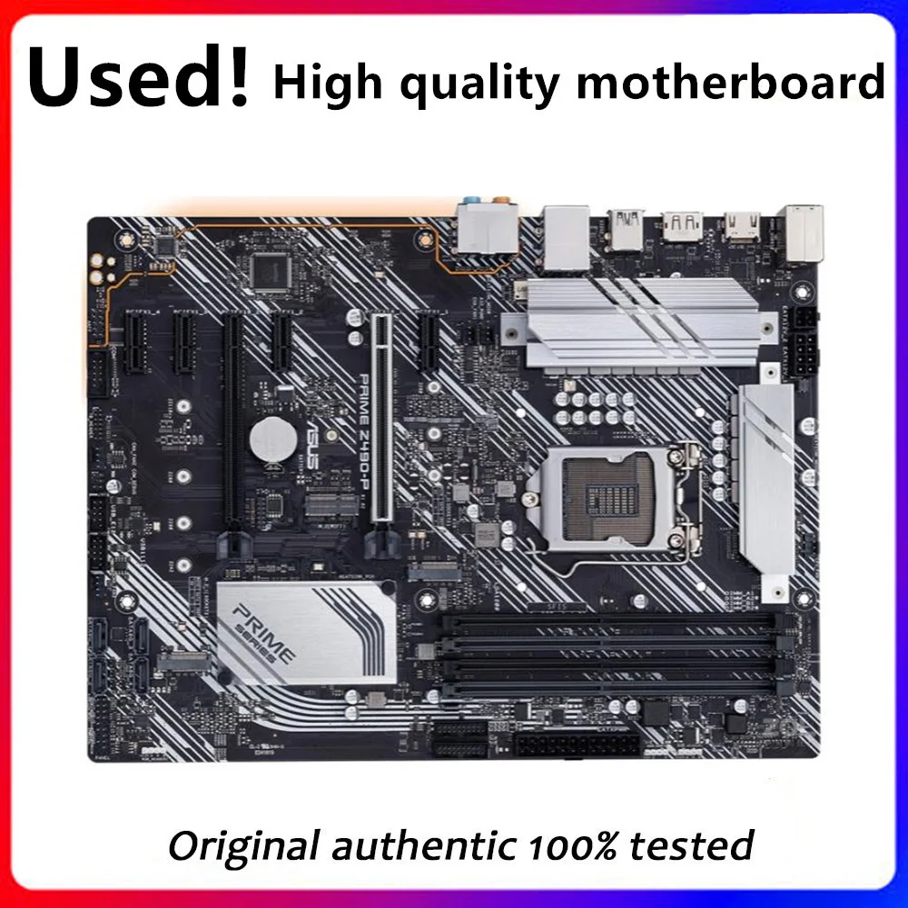 Used For Asus PRIME Z490-P Z490P Original Desktop For Intel Z490 DDR4 PCI-E4.0 Motherboard LGA 1200 Support i9 10900K CPU