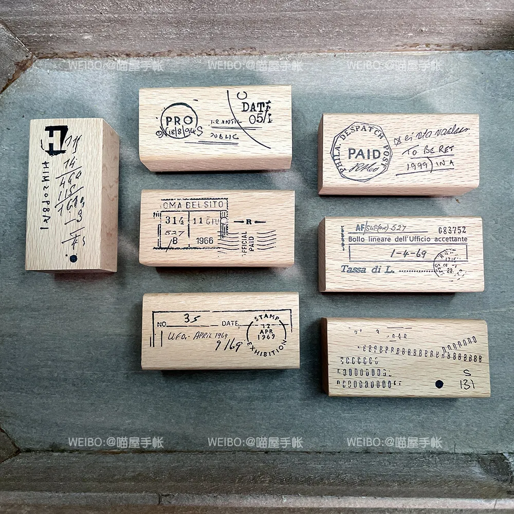 Vintage Poststempel Wellenlinienmuster Gummistempel für DIY Scrapbooking Journal Planer Etiketten Basteldekoration – Detail 5