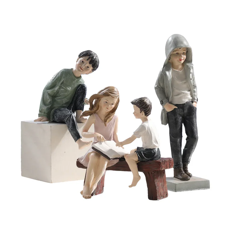 

Handmade Resin Figurines for Kids‌ - Cute Character Sculptures for Shelf & Desk, Educational Room Decor