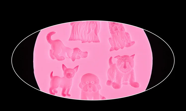 Silicone Dog Mold Sugar Craft Fondant Cake Decorating Tools Embossed Mold Decorating Mould Baking Tool D178