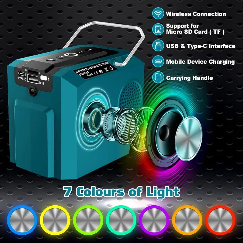 

Bluetooth player for Makita 18V Li-ion battery BL1820 BL1830 BL1840 speaker outdoor wireless portable amplifier