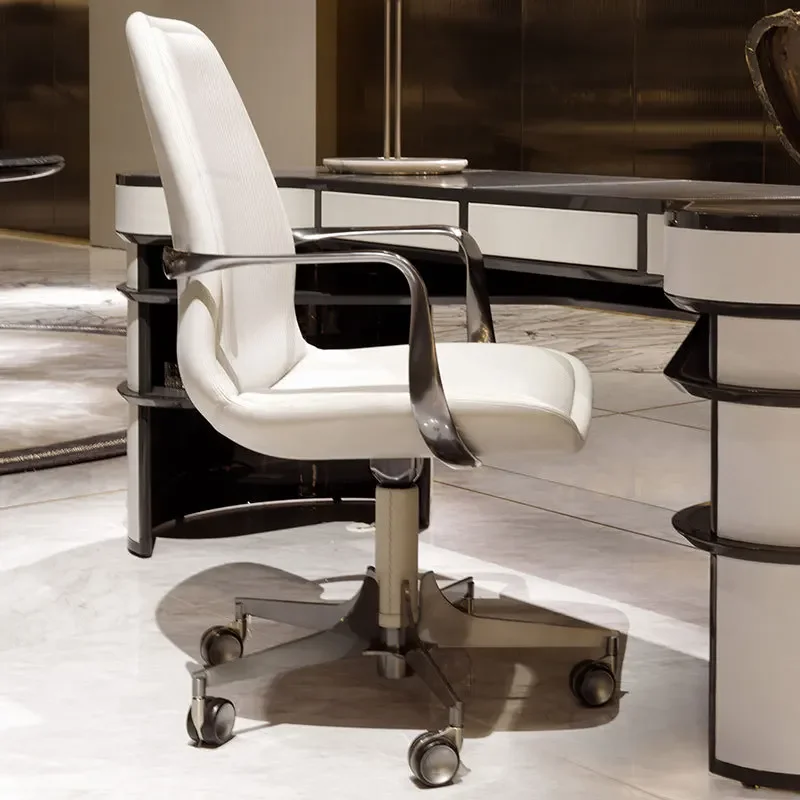 Office Italian designer modern light luxury computer chair rotating lifting leather book chair
