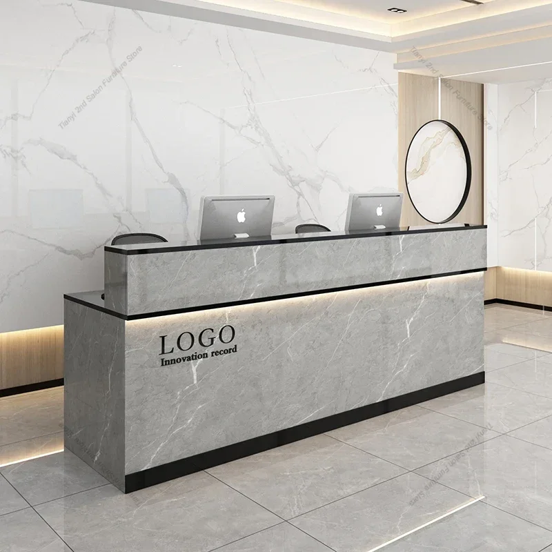Italian Minimalism Reception Desks Modern Originality Design Beauty Salon Counter Customer Center Furniture Receptionsdisk FYRD