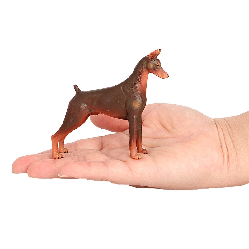 Simulación de Mini perro Doberman, modelo de decoración de escritorio para el hogar, adorno para cachorro, regalo