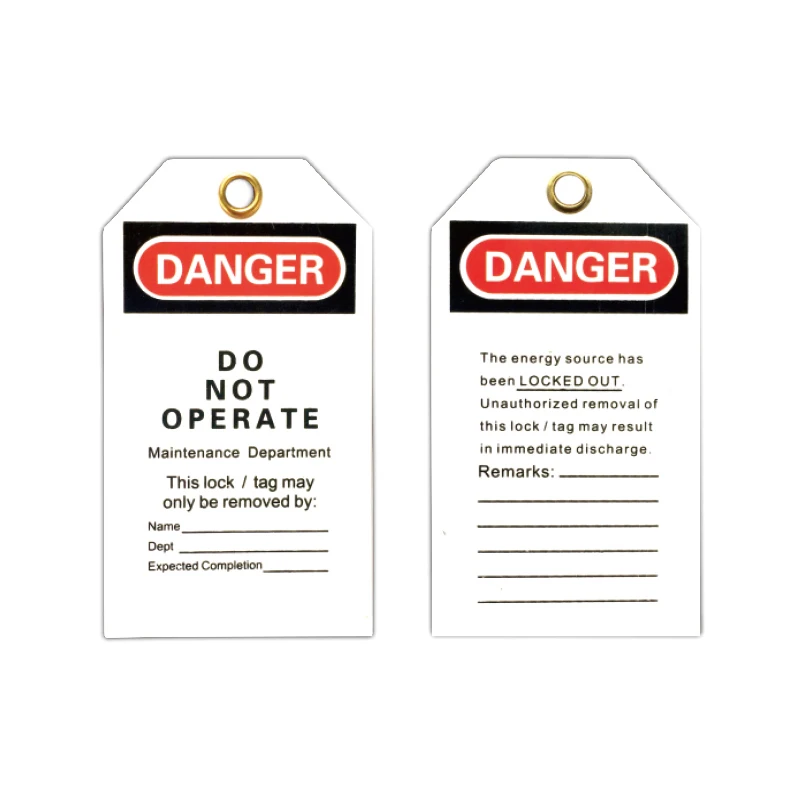 Safety Tagout PVC Warning Card Danger Do Not Operate Tag Lockout Mark Non Removable Property Signature Caution LOTO Notice Note