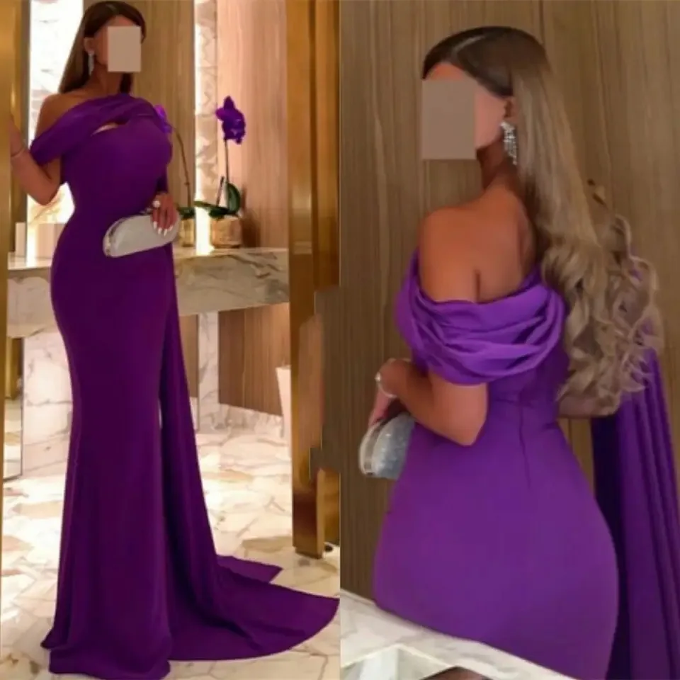 

Mermaid Saudi Arabic Prom Dress One Shoulder Evening Party Dresses Long Formal Event Gown Robe De Soirée