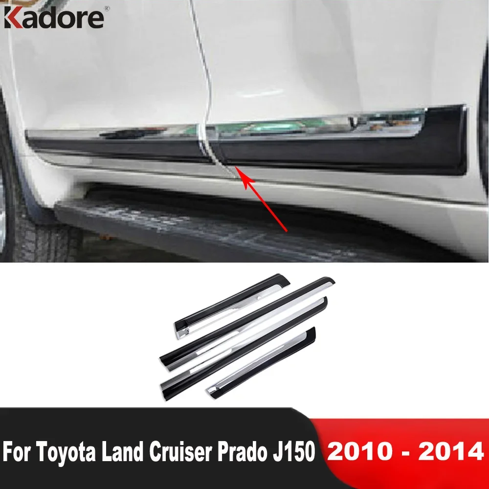 Side Door Body Trim For Toyota Land Cruiser Prado J150 2010 2011 2012 2013 2014 Chrome Car Accessories Door Line Streamer Strip