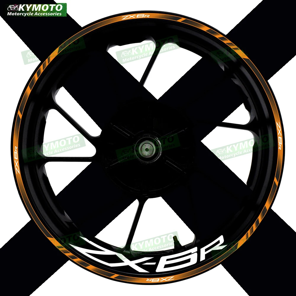 

For ZX-6R ZX6R motorcycle accessories 17 inch front and rear wheel hub stickers fairing modified reflective stickers decoration