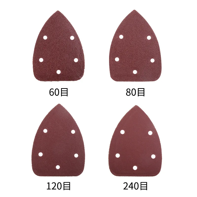 40 Pieces A Pack 140mm*90mm 5-hole Triangle Sandpaper Sandpaper Polishing Spot Spot Quick Release