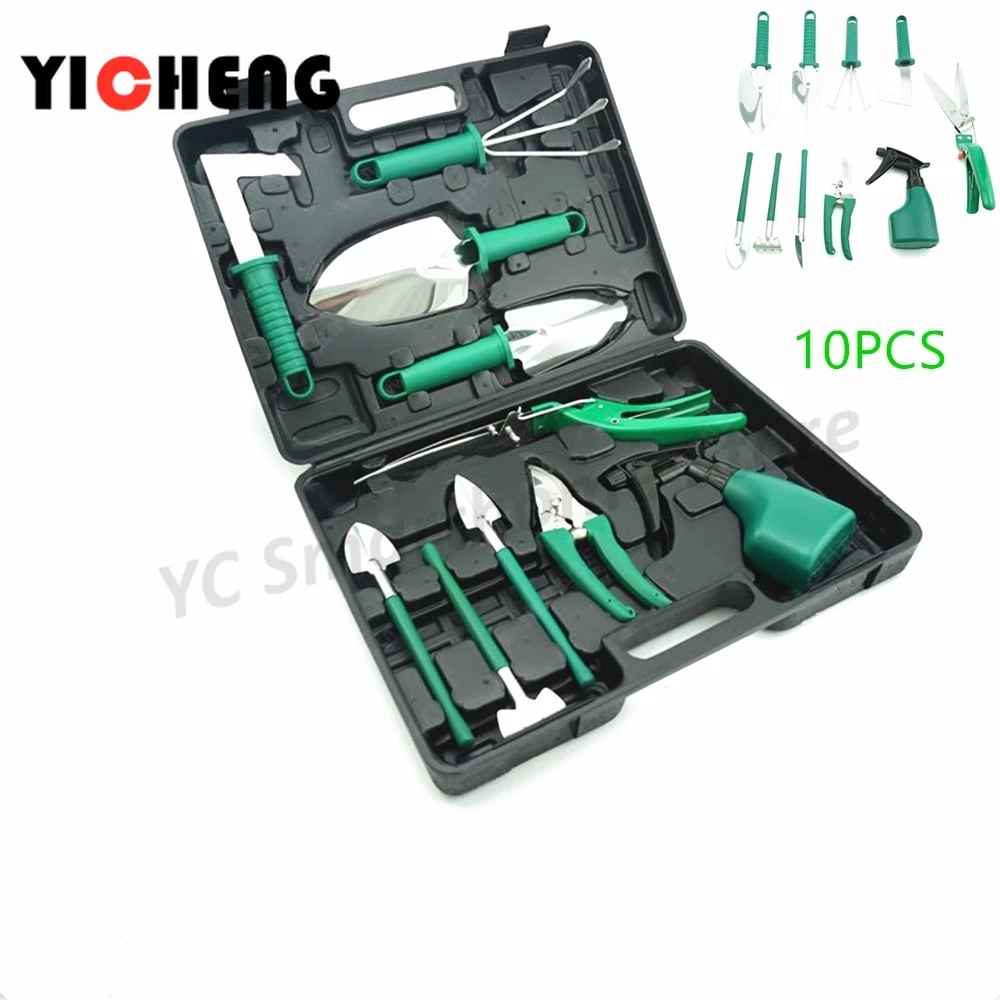 Large Gardening Tools Box Flower Rake Garden Supplies Flower Planting Garden Stainless Steel Tools Non-Slip Handle garden tool