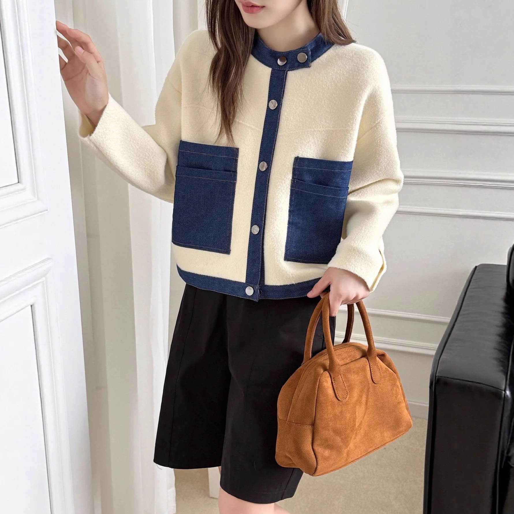 

Женские кардиганы, свитера, пальто, джинсовые куртки, джемперы с круглым вырезом, уличная одежда Y2k, элегантная вязаная открытая майка, осень-зима