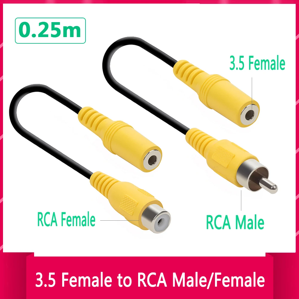 Uniwersalny kabel RCA 3,5 mm Jack Stereo Audio Gniazdo żeńskie do męskiego na słuchawki 3,5 AUX Y Adapter do wzmacniacza DVD