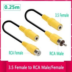 Universal RCA Cable 3.5mm Jack Stereo Audio Cable Socket Female to male to Headphone 3.5 AUX Y Adapter for DVD Amplifi