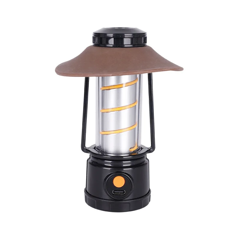 New Outdoor Multifunctional Camping Tent Lamps USB Rechargeable Lantern Charging Portable Hanging Light Flashlight Lighting