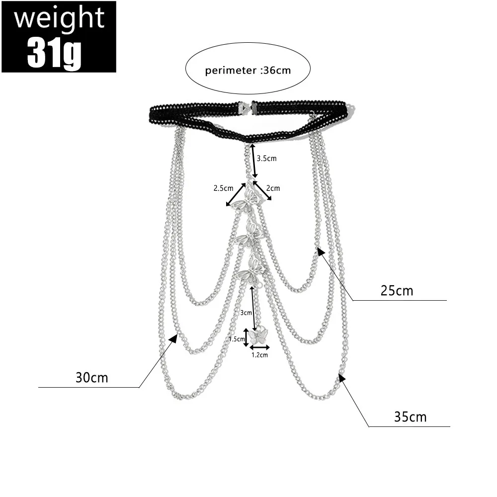 حار بيع مثير فراشة الساق سلسلة الاتجاه فراشة بيكيني الجسم الملحقات الدانتيل مطاطا الساق سلسلة سوار الإناث