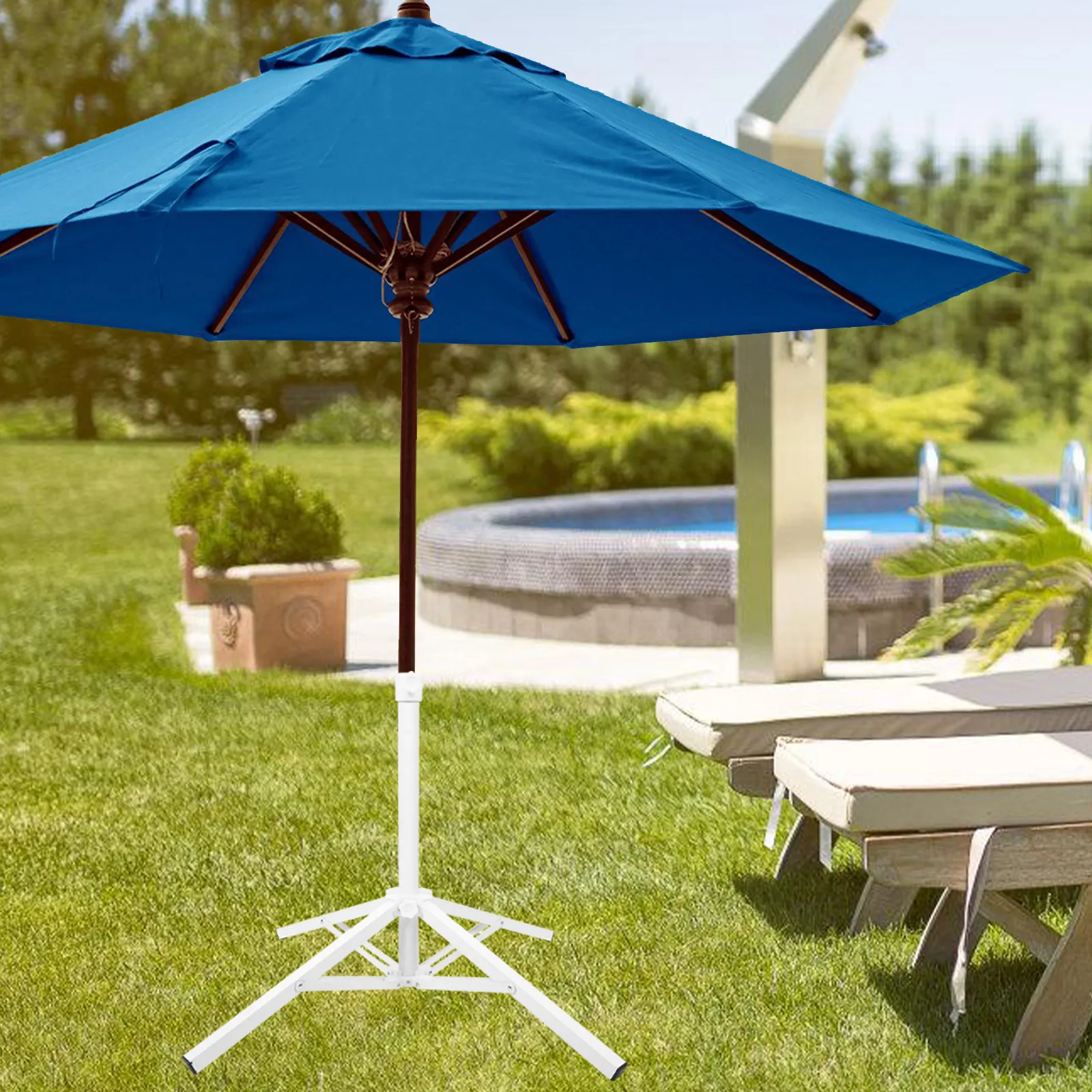 

Beach Umbrella Stand Foldable Metal Plastic Durable Design for Outdoor Travel Patio Parasol Umbrella Stand Base
