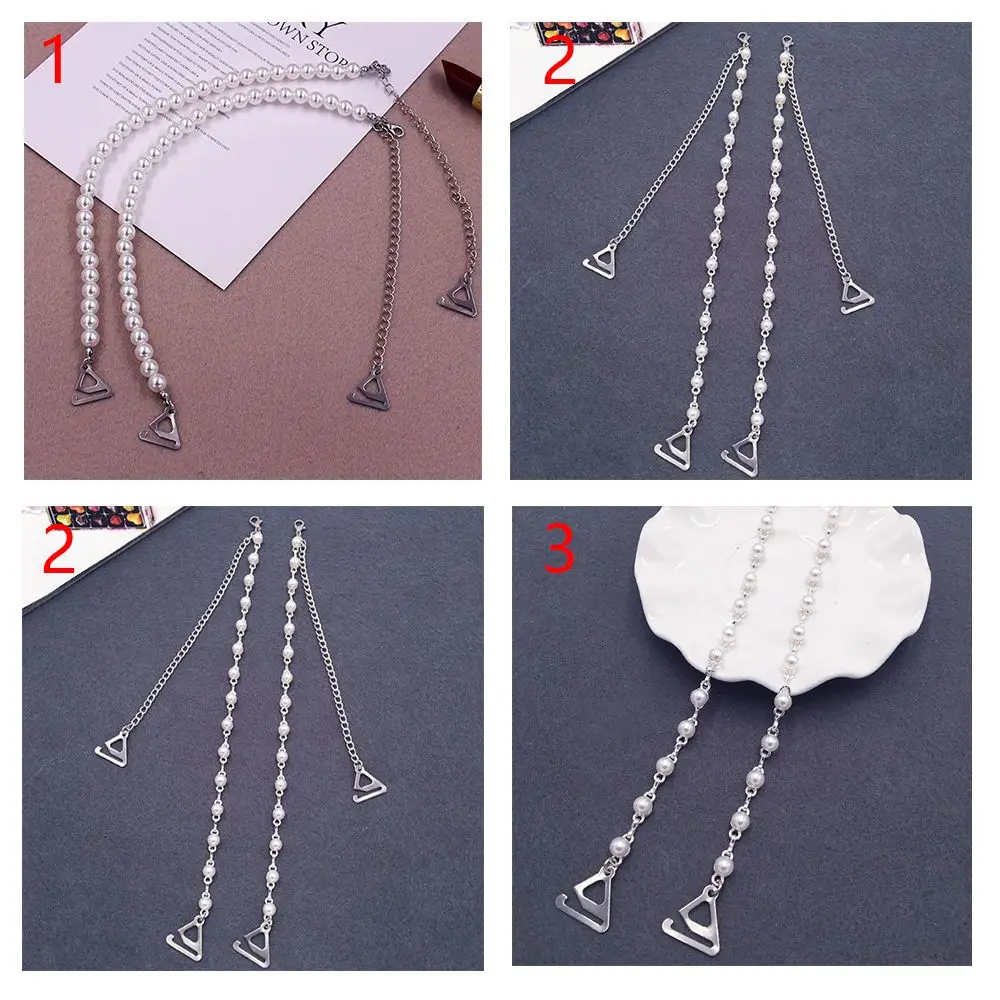 Adjustable Imitation Elegant Bra Sex Chain Shoulder Straps Pearls Bra Straps