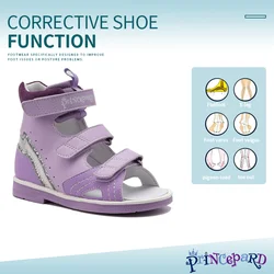 Princepard Zapatos ortopédicos para niños y niñas, sandalias correctivas altas para niños pequeños y niños para caminar con pies planos y punta de punta