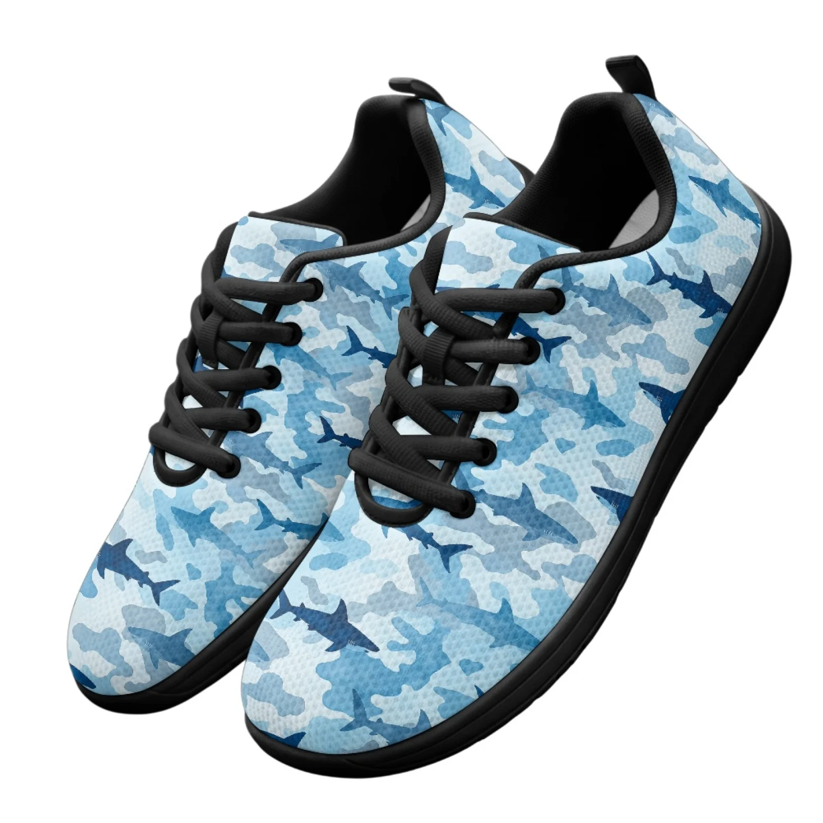 PENSTROLL Shark Camo Print Breathable Athletic Shoe Running Climbing Shoes for Camping Comfortable Sports Shoes