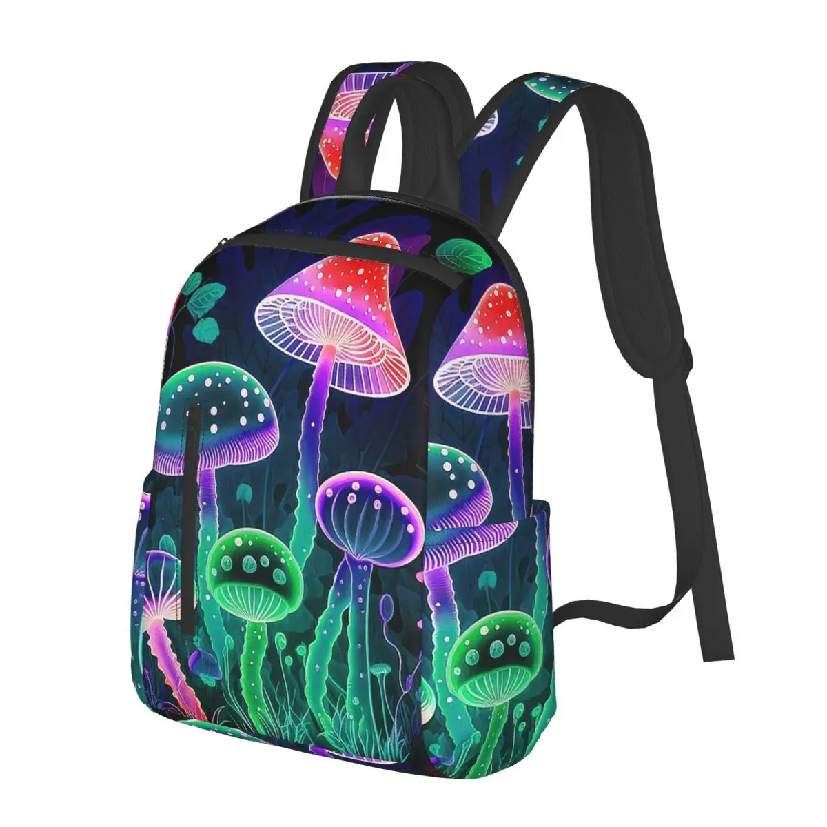 

Luminous Transparent Mushroom Student Backpack School Bag Hiking Travel Daypack for Men Women Bookbag Shoulder Bags