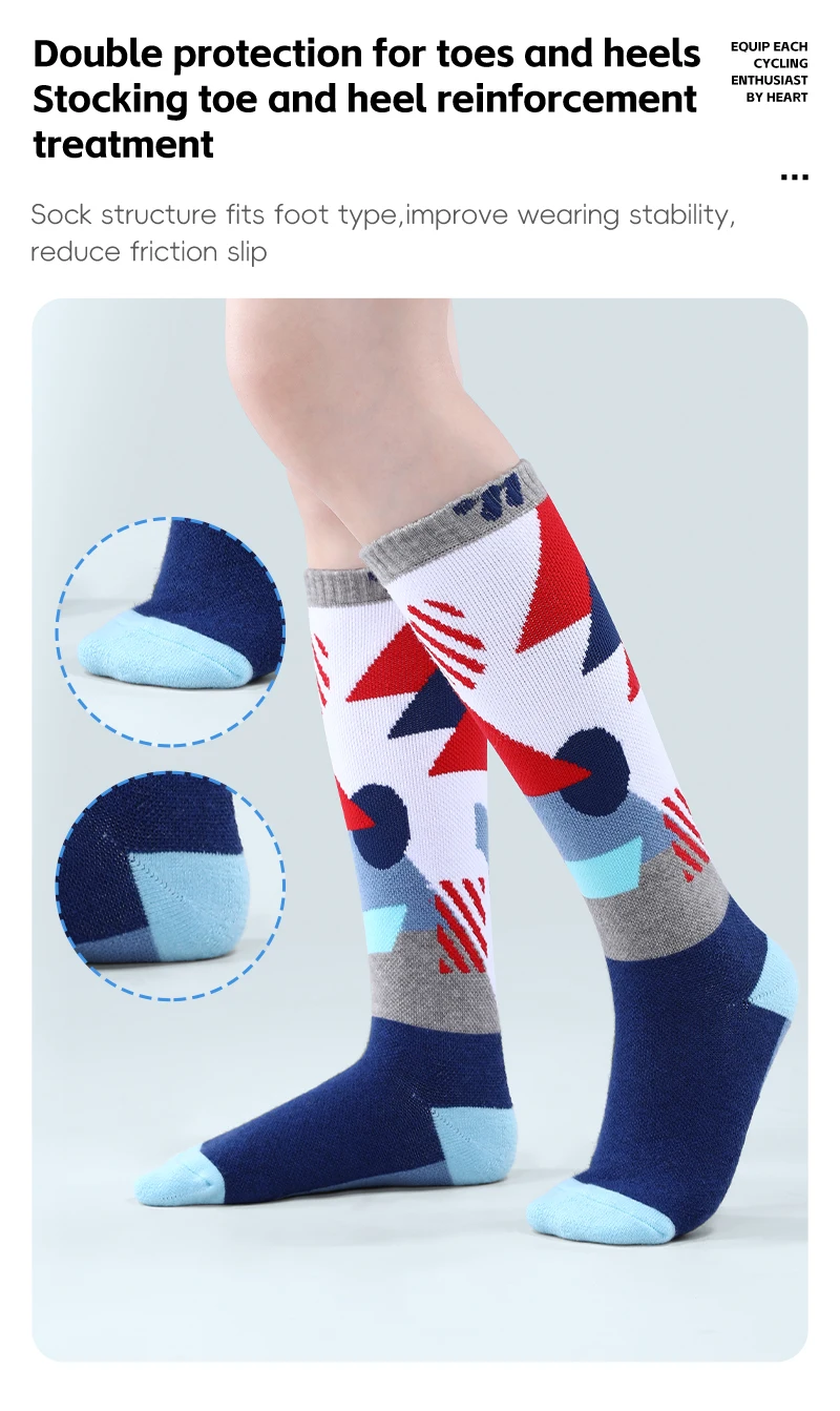 WEST BIKING Thermosocken aus Merinowolle für Jungen und Mädchen, feuchtigkeitsableitend, verdickt, warm, Ski, Wandern, Dämpfung, Kompressions-Sportsocken – Detail 8