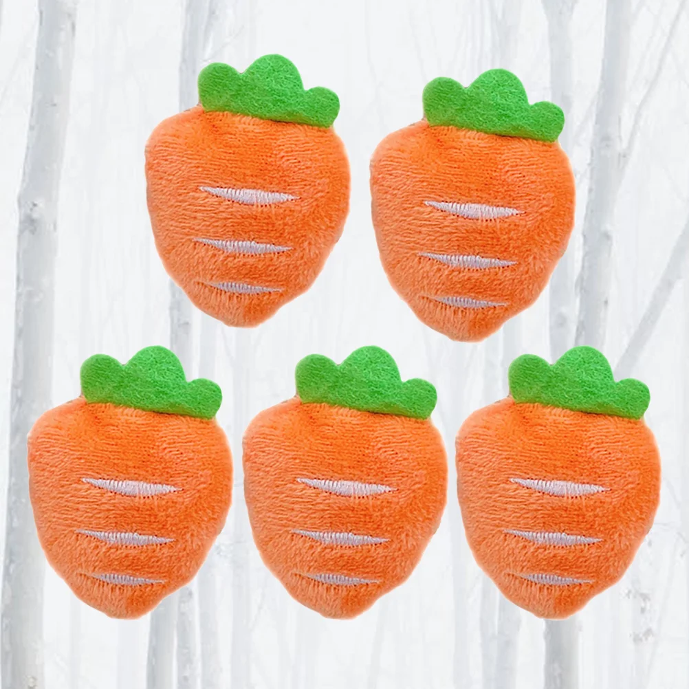 5 Pcs Girls' Brooch Woman Tie Women's Badge Mini Plush Carrot Clothing Decoration