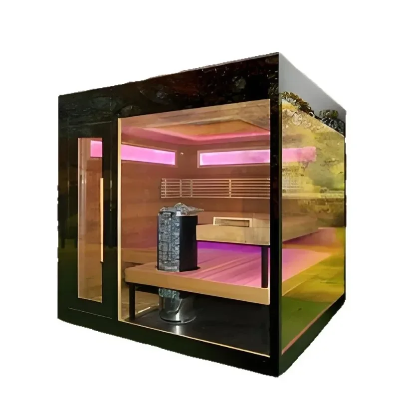 Sauna room Solid wood steam steam room Electric stove Far infrared firewood stove Optional heated outdoor sauna