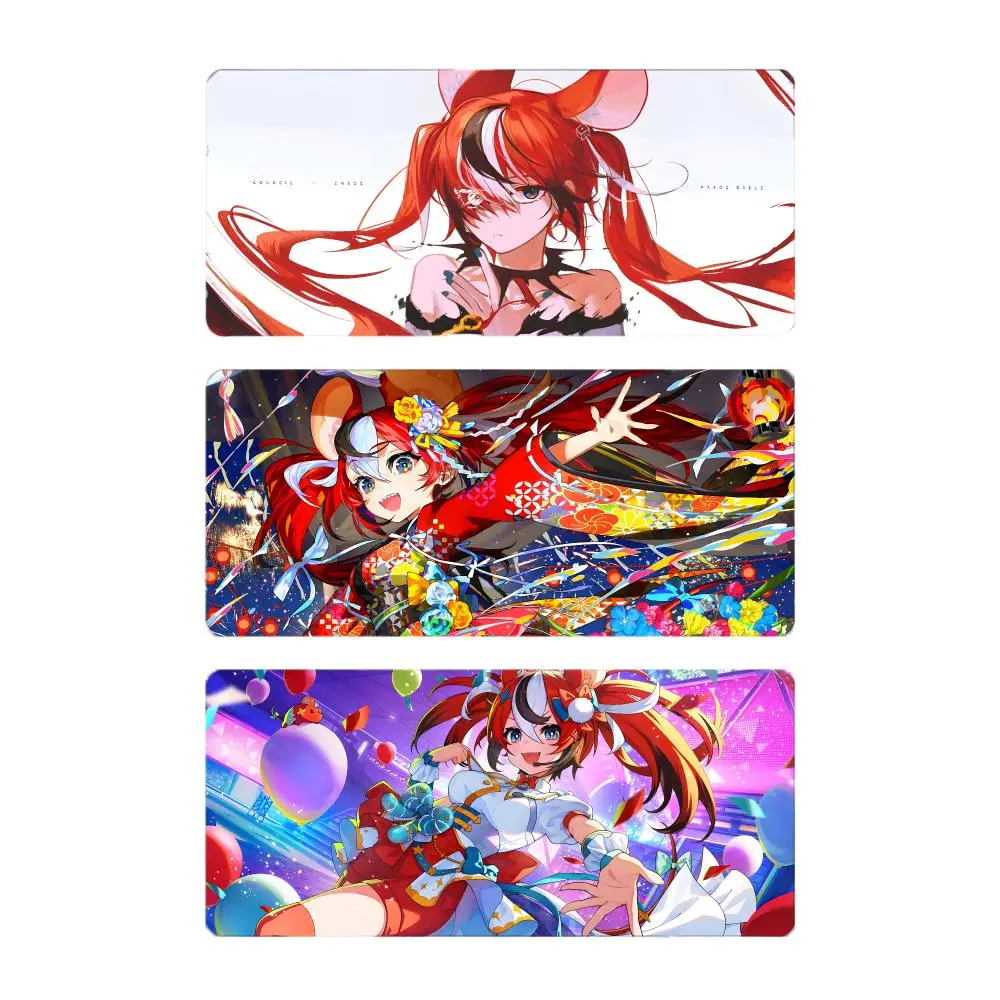 vtuber streaming H-Hakos Baelz Mouse Pad Large Gaming Mousepad with Stitched Edges Thickened Desk Mat PC