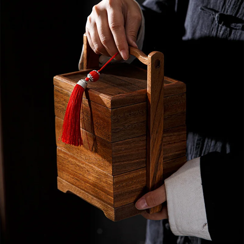 Japanese Style Minimalist Food Box Multi-Layer Stacking Snack Tray Wedding Gift Storage Box Exquisite Layered Tea Dim Sum Box