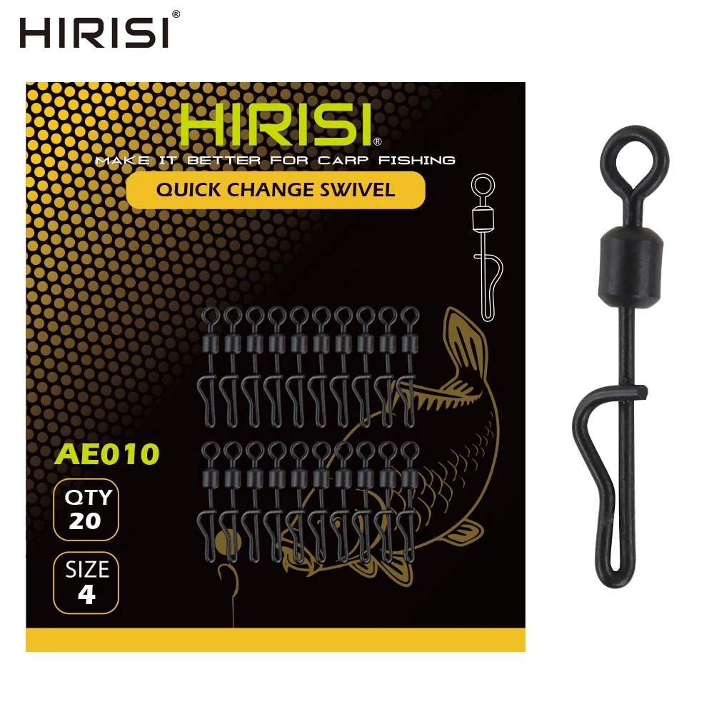 20 pçs pesca da carpa mudança rápida giratória snap clipes conector de pesca rolamento giratório terminal de pesca equipamento ae010