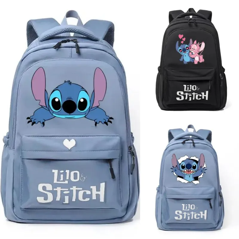 Disney Stitch School Backpack Children School Bags Girls Daypack Kids Adolescent Bags Kawaii Waterproof Large Capacity Backpack