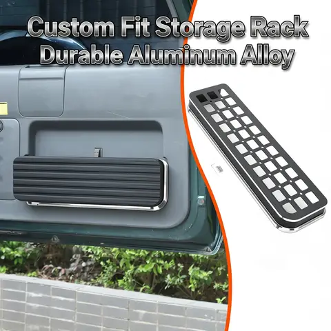 Aluminum Alloy Black For Toyota Land Cruiser Prado 120 2003-2009 Car Tailgate Mesh Bag Storage Baffle Modification Accessories