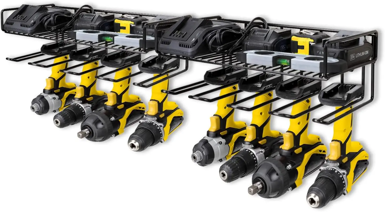 

Heavy Duty Tool Organizer, 16x7.48x5.51 Inches, Wall Mount with Anchors, Sturdy Steel for Power Tools (2 Pack)