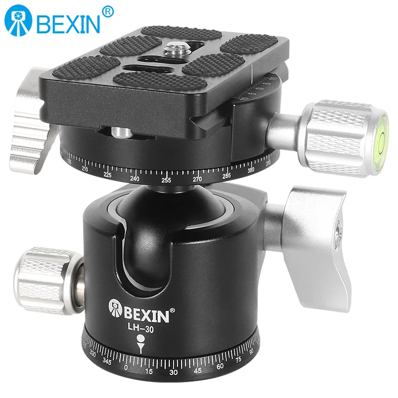 BEXIN LH-30 Tripod Ball Head Low Profile Tripod Head Panoramic Lower Gravity Center Design Smooth Operation