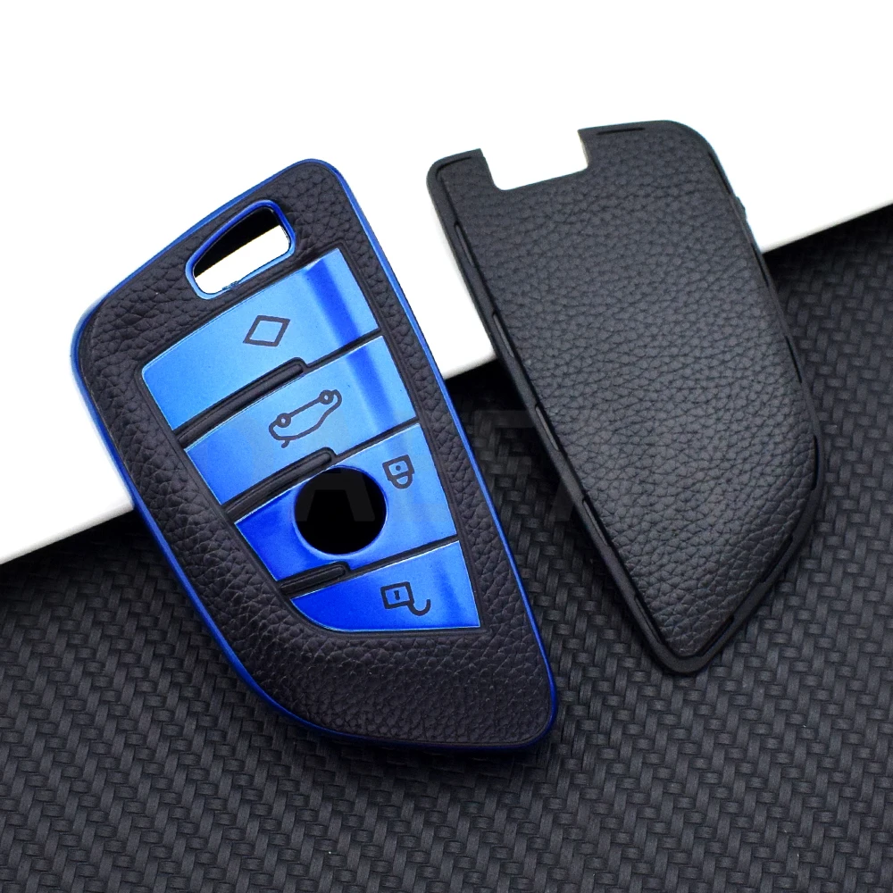 เคสหุ้มกุญแจรถหนัง TPU สำหรับ BMW 1 3 5 6ซีรีส์ X1 X5 X3 X6 X7 G20 G30 G11 F15 F16 G01 G02 F48พวงกุญแจอุปกรณ์เสริม