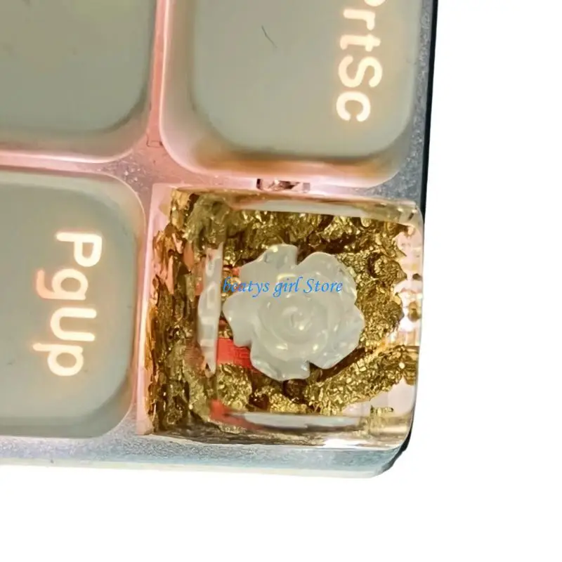 

C7AB Camellia KeyCap смола -рука для замены клавиш -клавиш для механической клавиши для механических аксессуаров клавишных