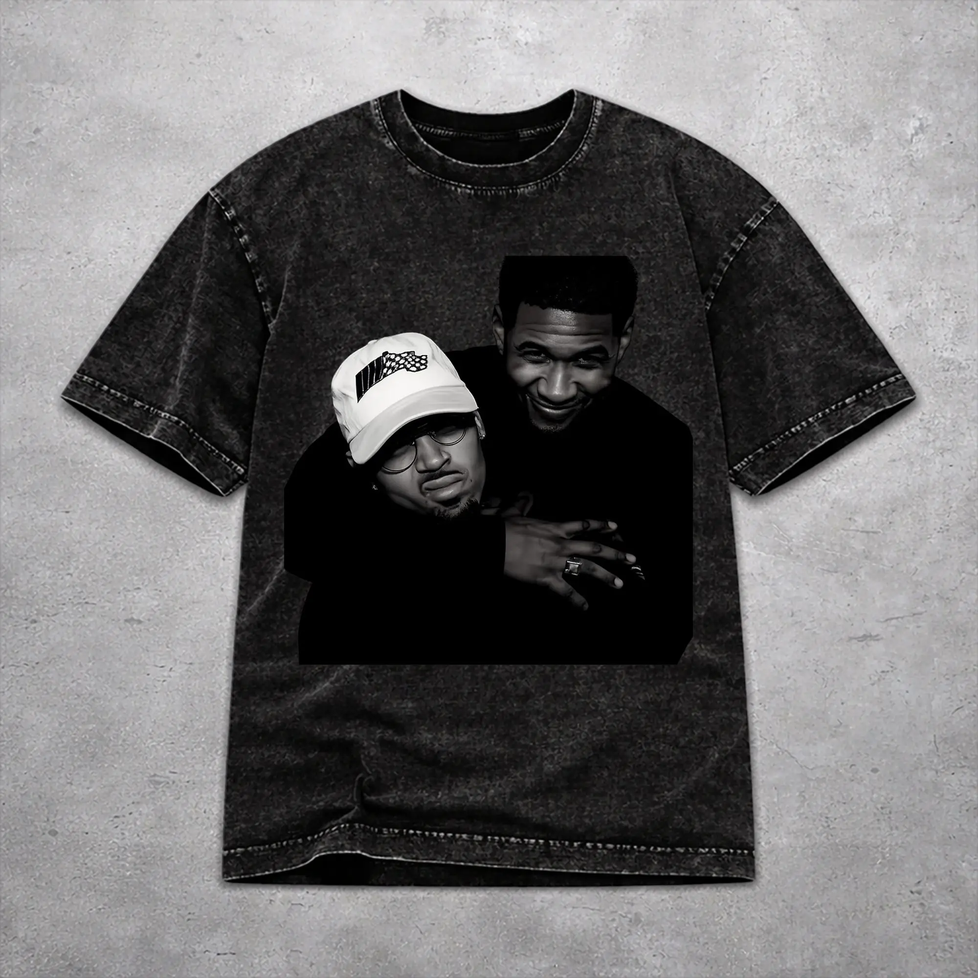 Casual Men Women Chris Brown Usher R&B Tour 2026 Tee Shirt Cotton Washed  T Shirts Outfits