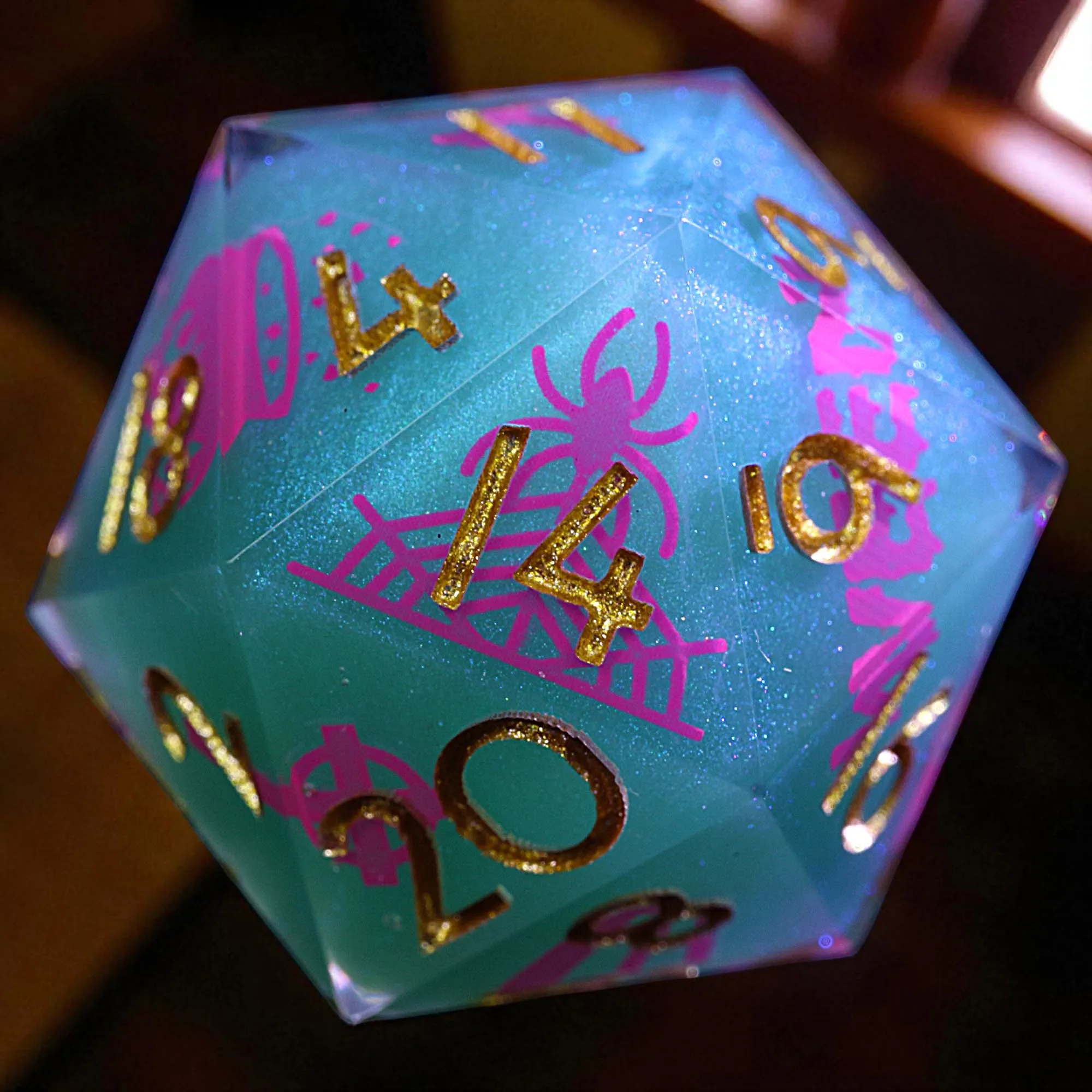 

Набор из многогранной смолы на Хэллоуин 9, фиолетовая паутина DnD