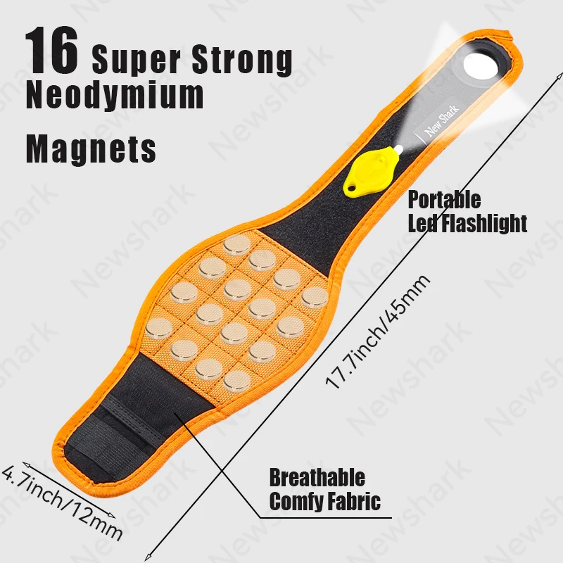 Magnetic Wristband with Light, used for Fixing Small Tools such as Screws and Drills, Suitable for Mechanics and Engineers