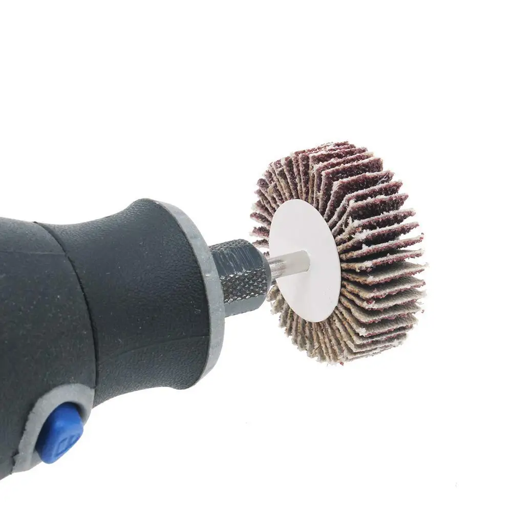 Levigatrice abrasiva a lamella da 10 pezzi, grana 80, gambo da 1/8 di pollice per trapano, molatura, lucidatura, molle abrasive, utensile rotante