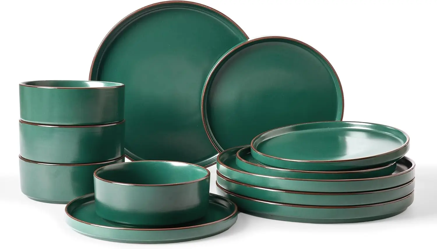 

Nebula Ridge Stoneware Dinnerware Sets, Plates and Bowls Sets for 4, 12 Pieces Dishes Set, Microwave and Dishwasher Safe Kitchen
