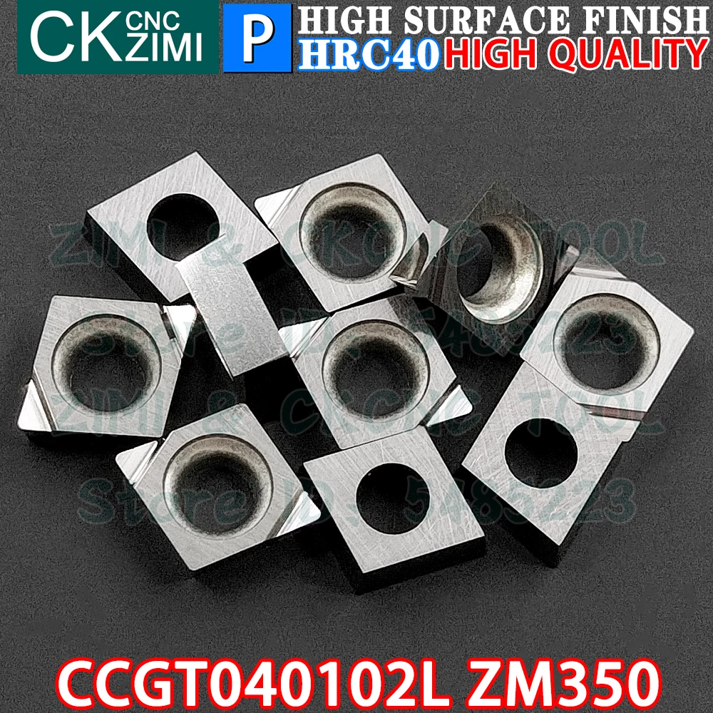 10 ชิ้น CCGT040102L ZM350 CCGT 040102L ZM350 เม็ดมีดเซอร์เม็ท เครื่องมือเม็ดมีดกลึงคว้านละเอียด เครื่องมือตัดกลึงโลหะ CCGT040102 CNC สำหรับเหล็ก