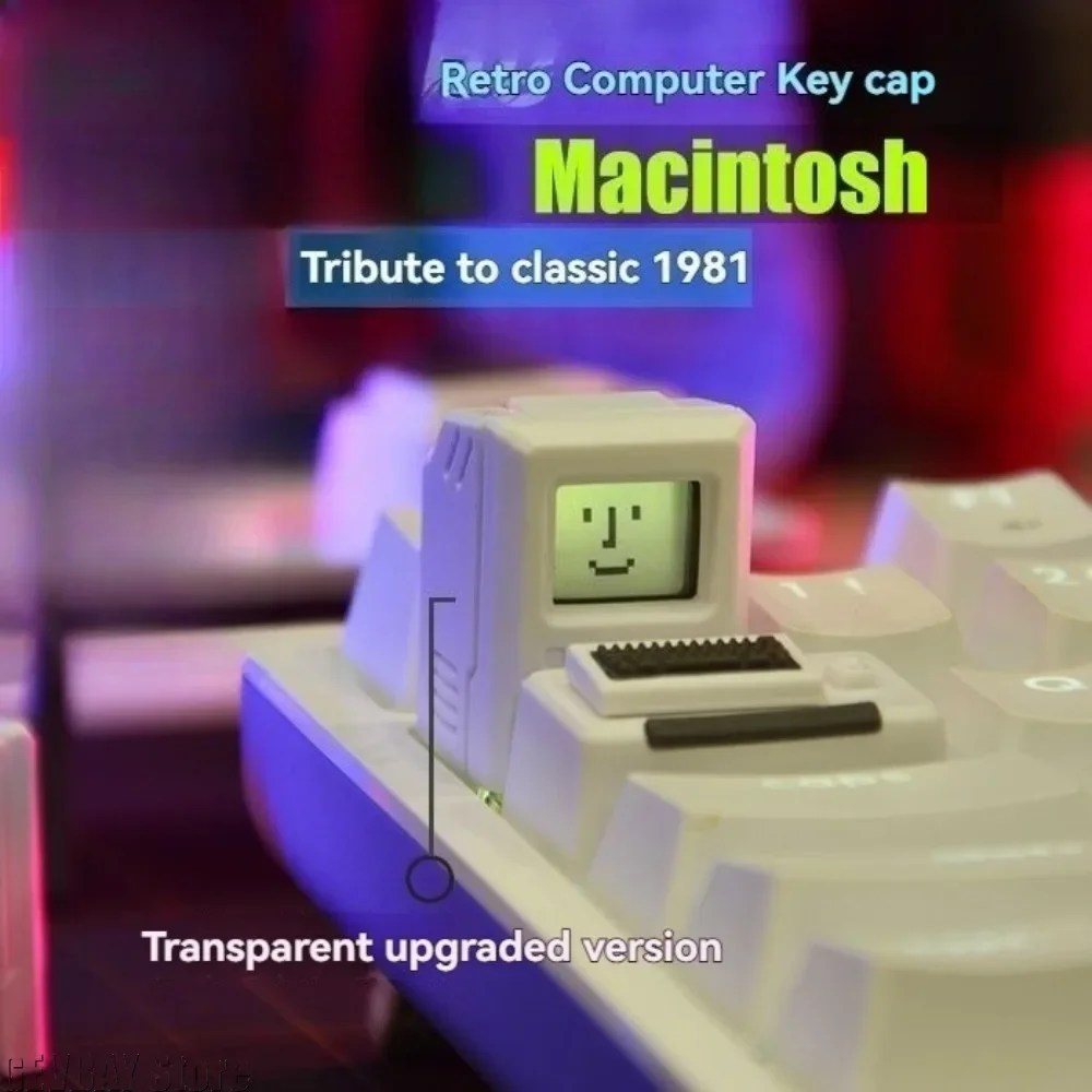 

Милые мини-клавиши в стиле FC для Macintosh: Ностальгические винтажные клавиши Maclock, классические ABS-клавиши для ПК, креативный аксессуар для декора клавиатуры