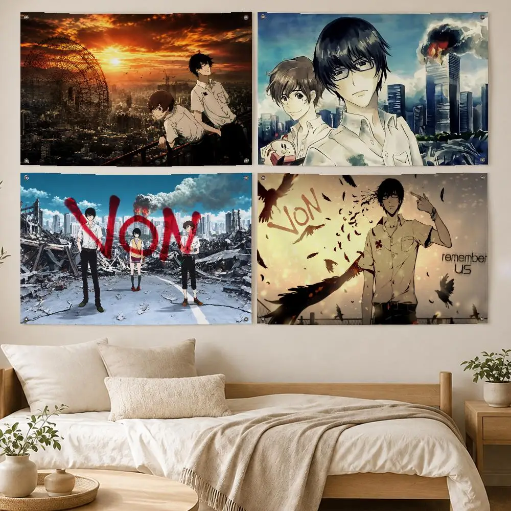 Hot Show Terror in Resonance Flags Room Bedroom Home Outdoor Wall Hanging Concert Printed Background Decoration Art Banne