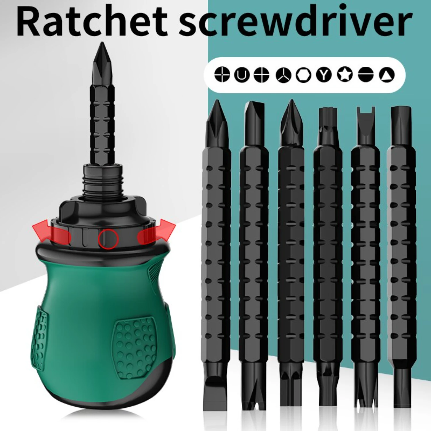 Durable, Versatile Telescopic Ratchet Screwdriver Set with Short Handle Cross Groove Drill - 13 In 1 Dual Purpose Repair Tools M